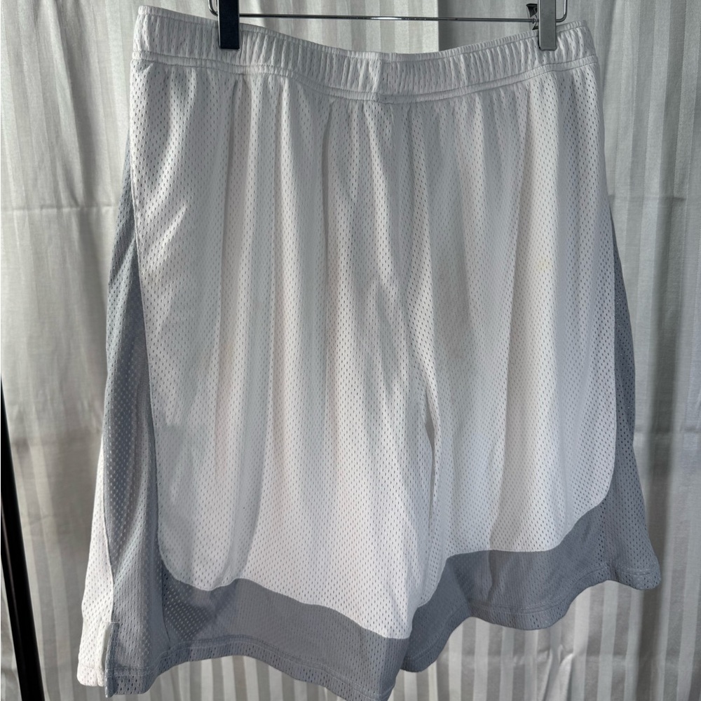 Men's White and Gray Athletic Shorts